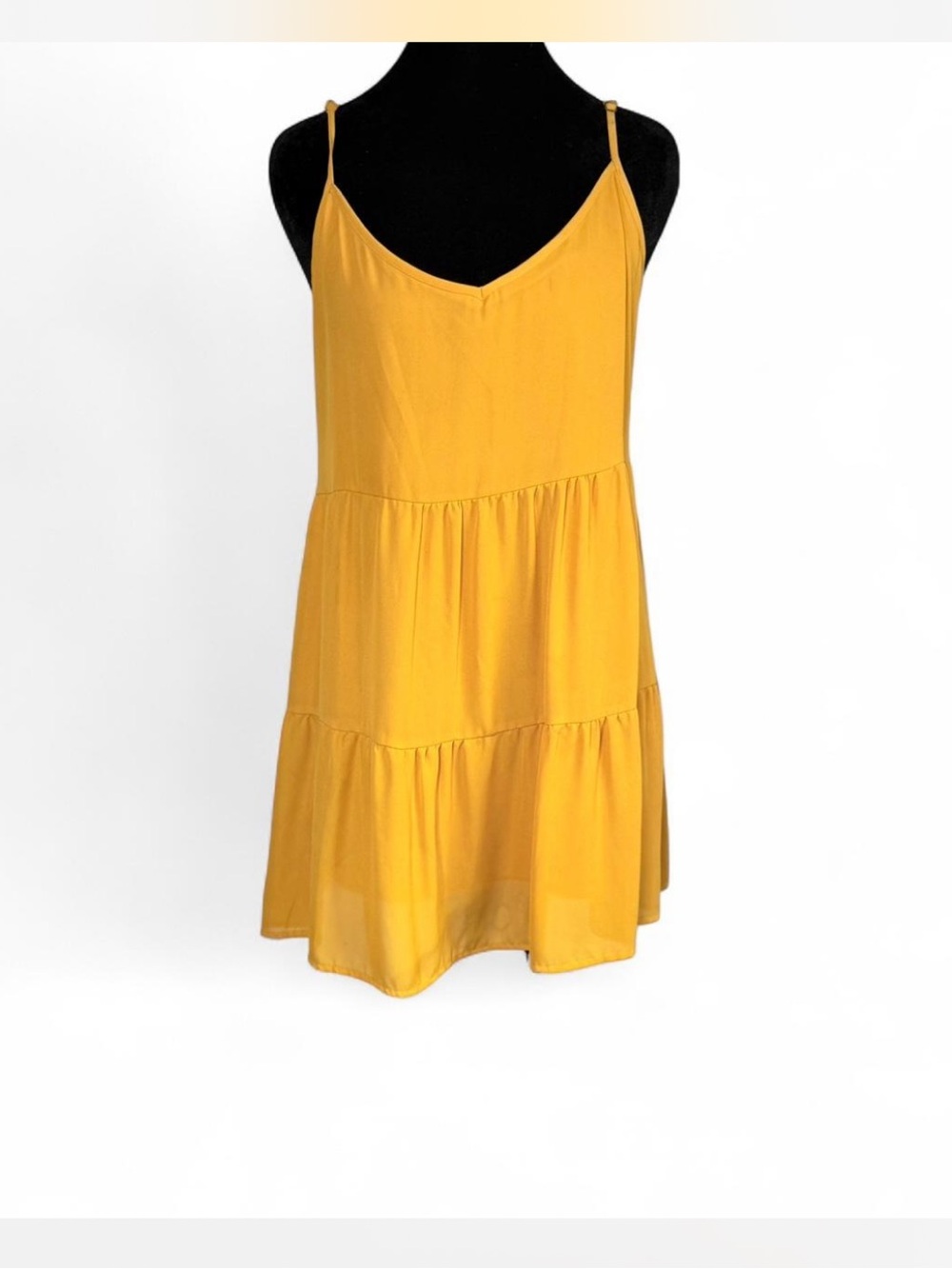 Show Me Your Mumu Yellow Tiered Babydoll Mini Dress XS